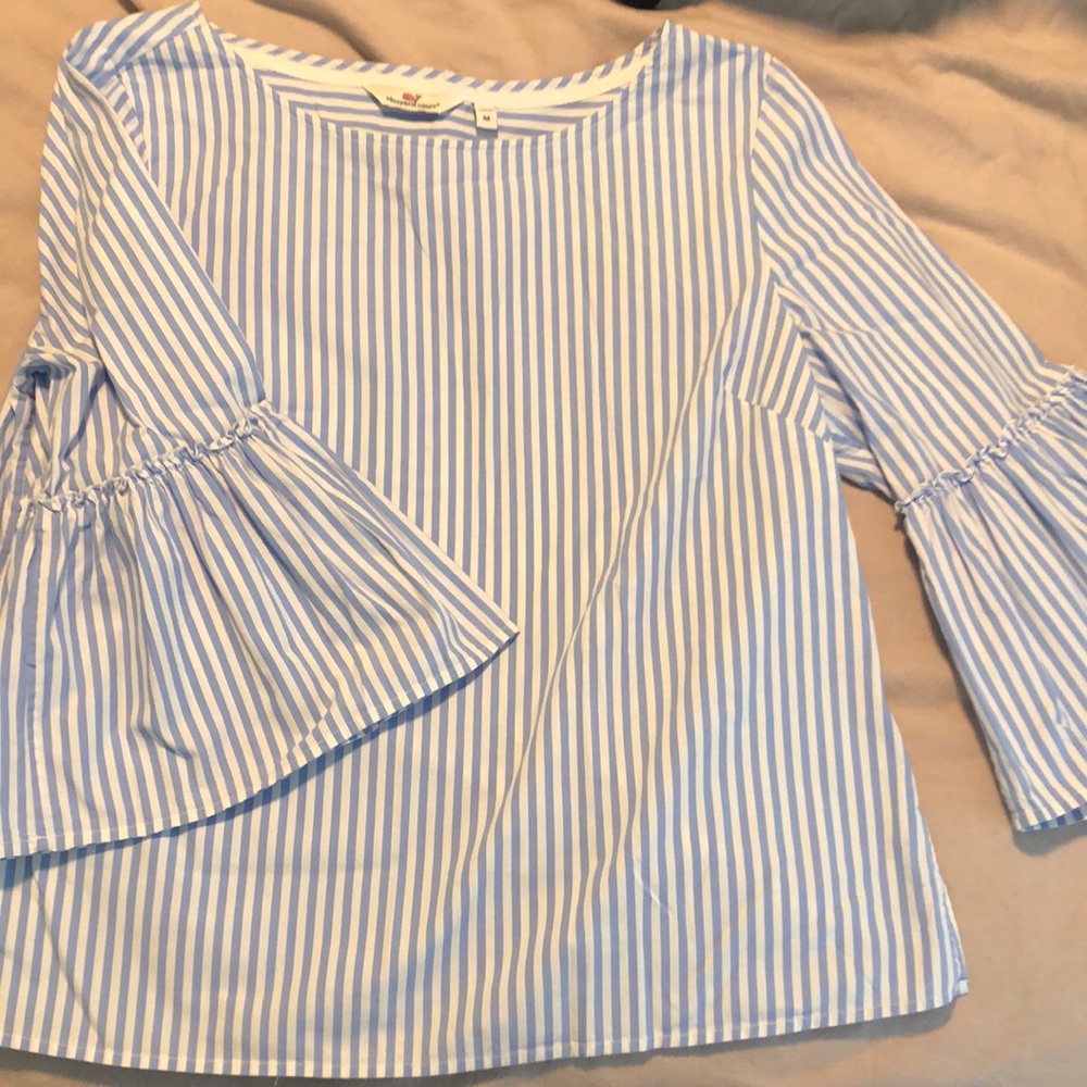Vineyard Vines boatneck balloon sleeve shirt